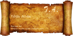 Tóth Alda névjegykártya